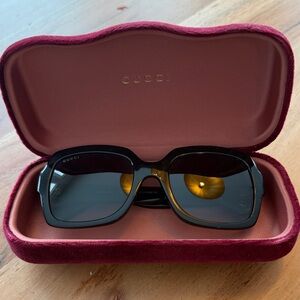 Gucci Black Sunglasses with Gold Accents